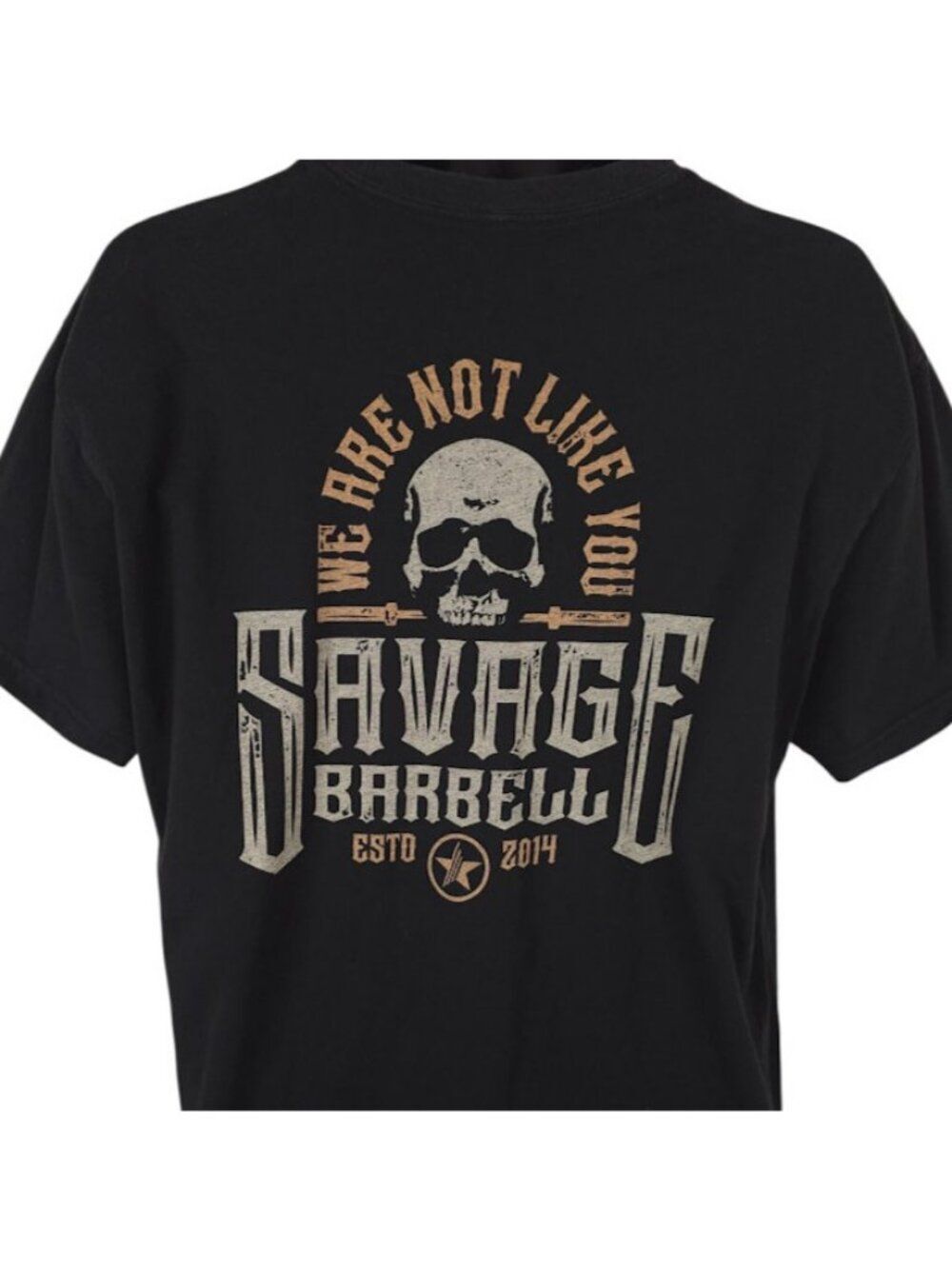 Savage Barbell T Shirt Mens Size XL Black Bodybuilding Gym We Are Not Like You
